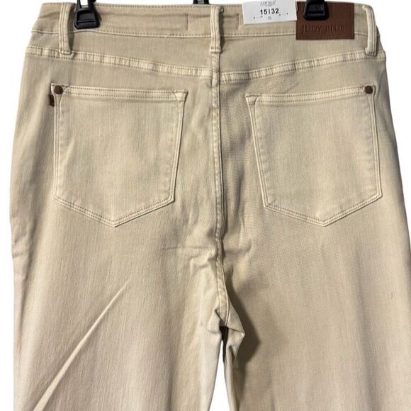 Judy Blue High Rise Tummy Control Skinny Jeans Beige Garment Dyed NWT - Picture 13 of 13